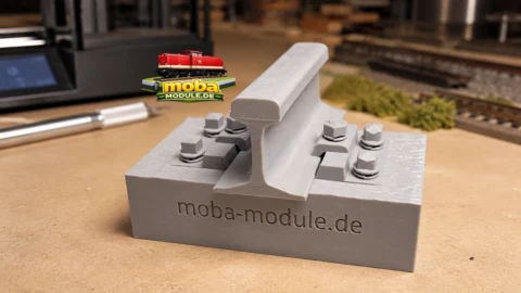 Modelleisenbahn – Schiene mit Schwelle 3D Druck MOBA Module